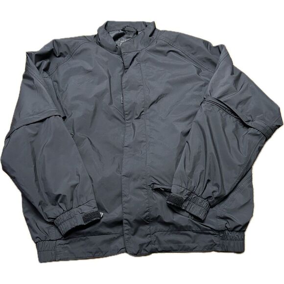 Footjoy Dryjoys‎ Rain Jacket Mens Large Black Convertible Removable Sleeve Golf - Picture 1 of 7